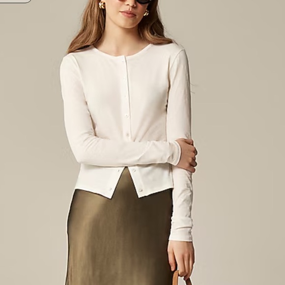 J. Crew Sweaters - J crew Feather jersey crewneck cardigan